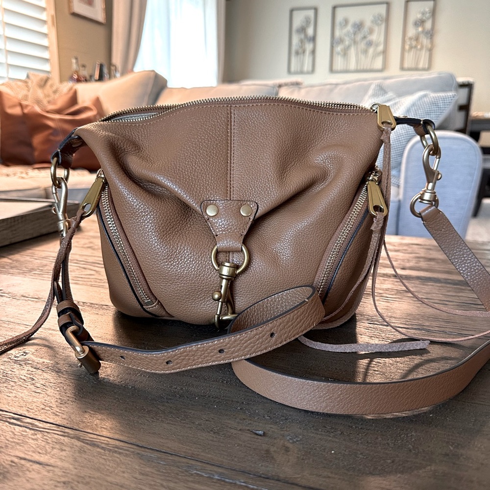 Rebecca Minkoff Small Julian Crossbody in Caramello color